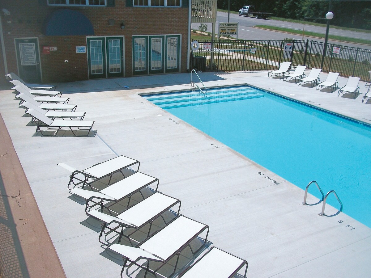 pool view at Cedar Trace located in Greensboro, NC