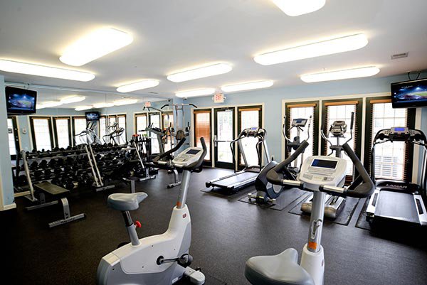 gym view at Cedar Trace located in Greensboro, NC