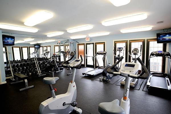 gym view at Cedar Trace located in Greensboro, NC